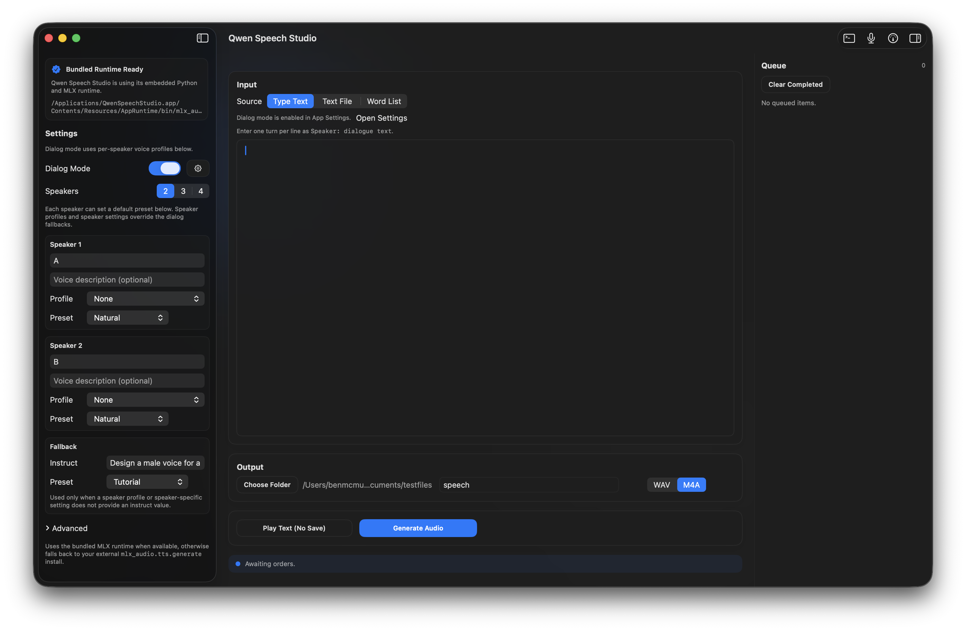 Final output preview and playback