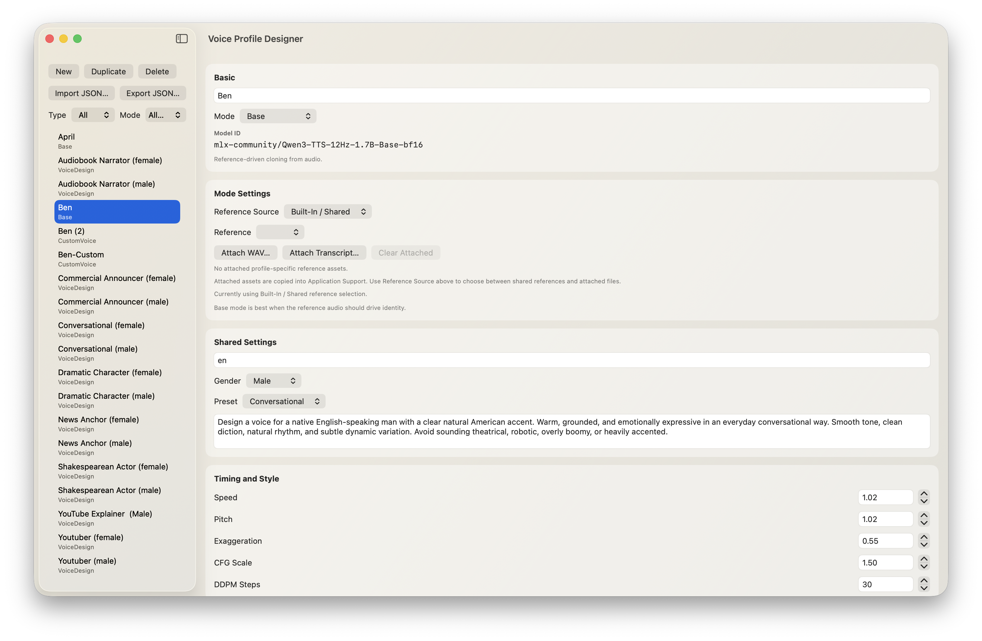 Settings and preferences
