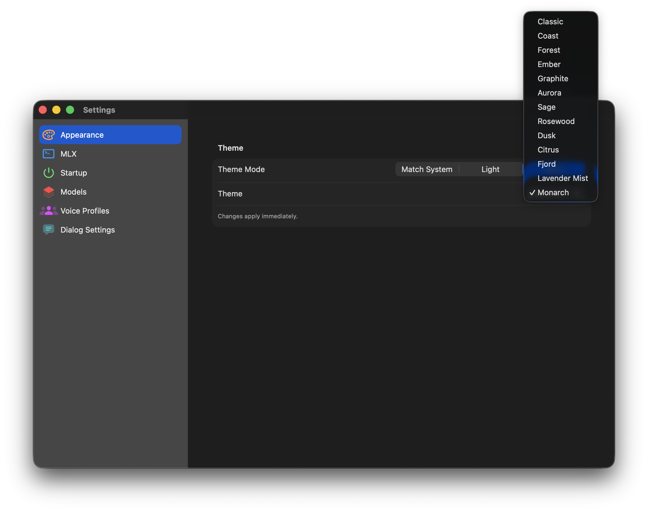 Model download and update screen